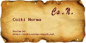 Csiki Norma névjegykártya