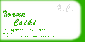 norma csiki business card